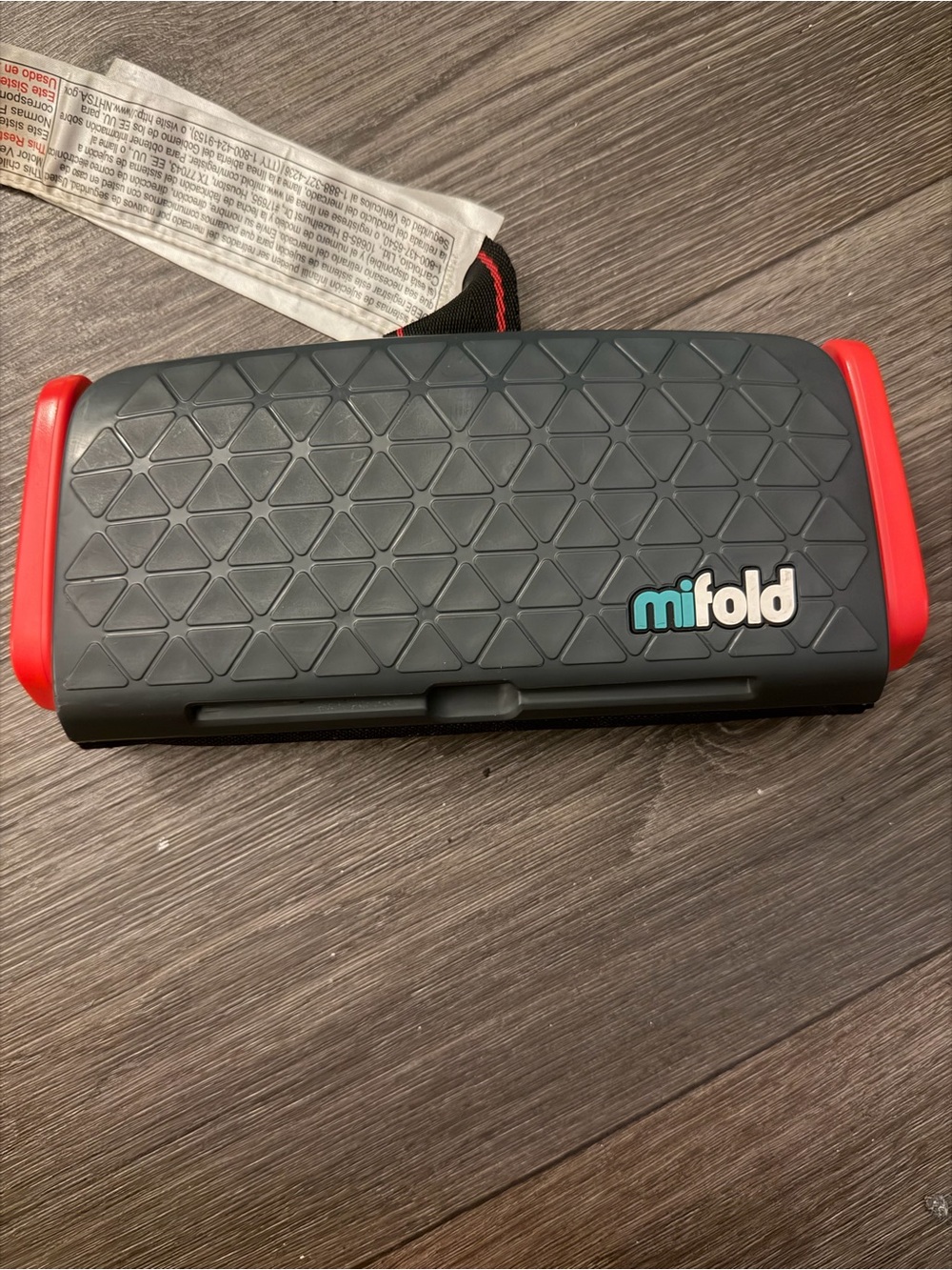Grab-and-Go Compact Booster Seat - Black with Red Accents